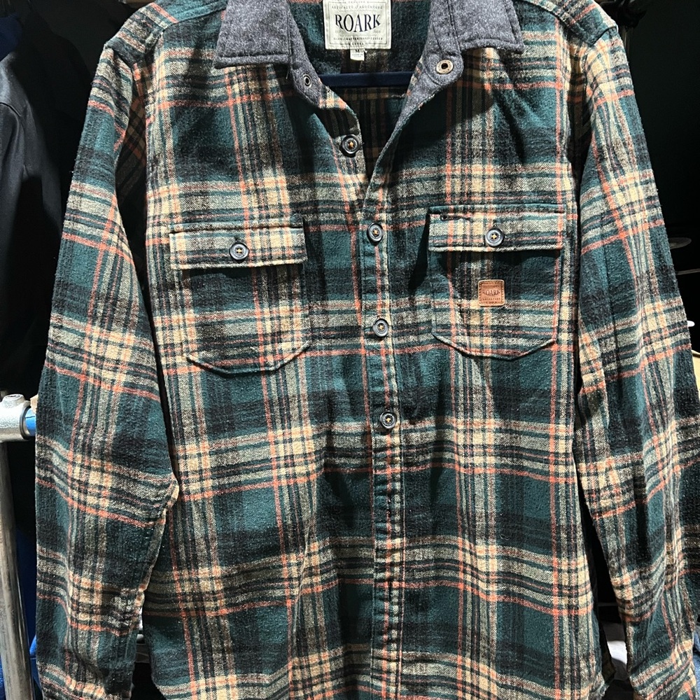 Roark Green Plaid Button-Up Shirt